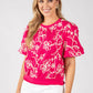 Contrast Floral Embroidered Top