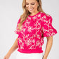 Contrast Floral Embroidered Top