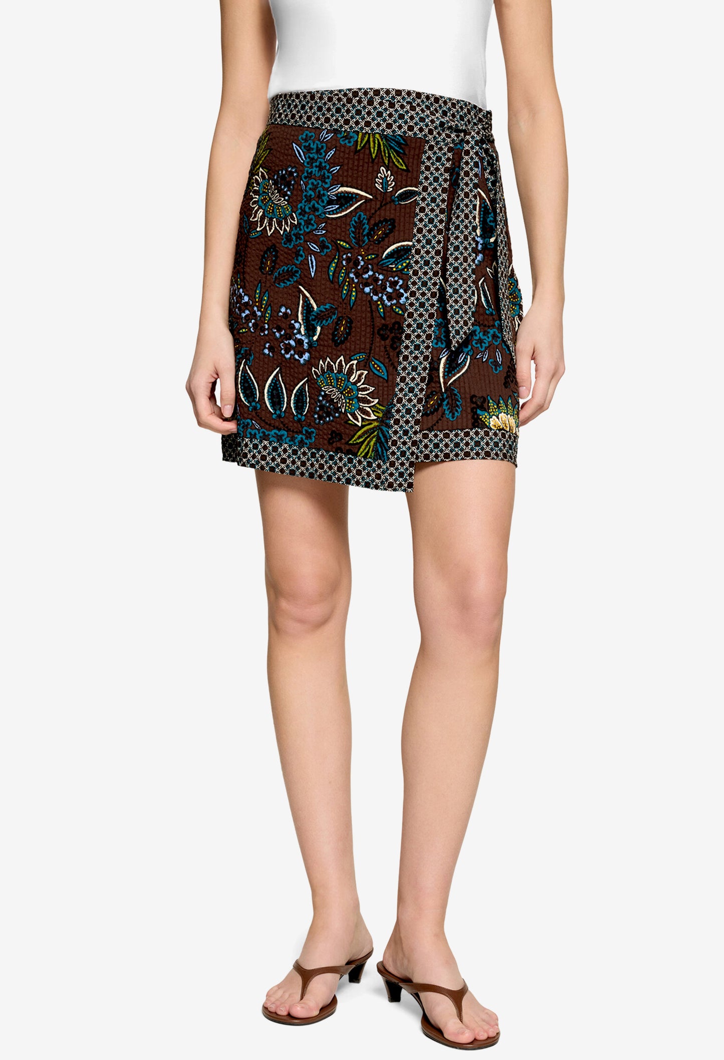 Wrap Style Printed Skirt
