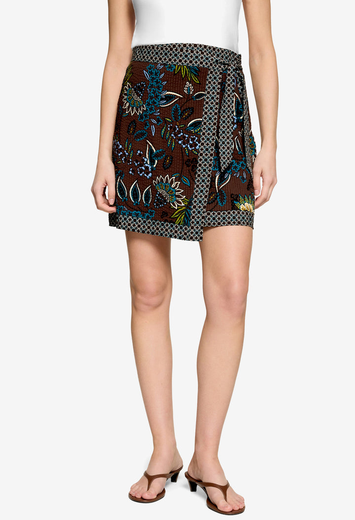 Wrap Style Printed Skirt