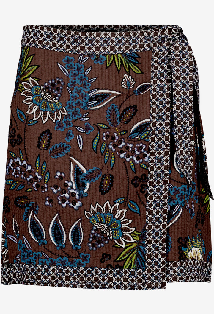 Wrap Style Printed Skirt