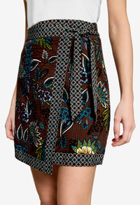 Wrap Style Printed Skirt