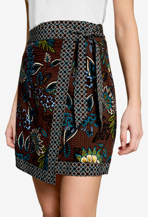 Wrap Style Printed Skirt