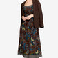 Bordered Floral Print Midi Dress