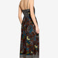 Bordered Floral Print Midi Dress