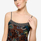 Bordered Floral Print Midi Dress
