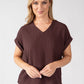 Crinkle Effect V-Neck Top