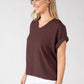 Crinkle Effect V-Neck Top