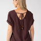 Crinkle Effect V-Neck Top