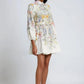 Floral Print Belted Short Dress