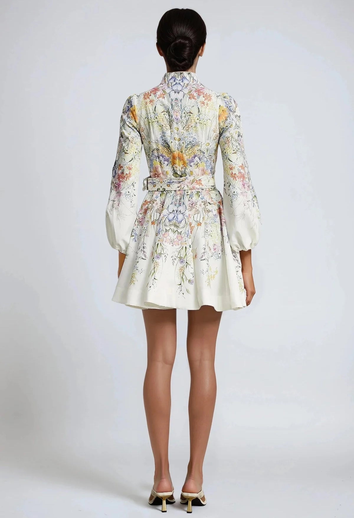 Floral Print Belted Short Dress