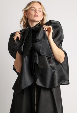 Organza Pussy Bow Blouse