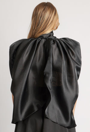 Organza Pussy Bow Blouse