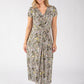 Apple Front Knot Palm Print Dress