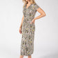 Apple Front Knot Palm Print Dress