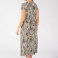 Apple Front Knot Palm Print Dress
