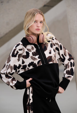 Leopard Print Zipper Jacket
