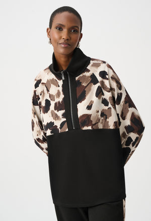Leopard Print Zipper Jacket