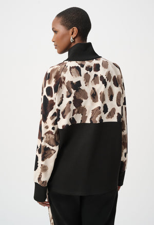 Leopard Print Zipper Jacket