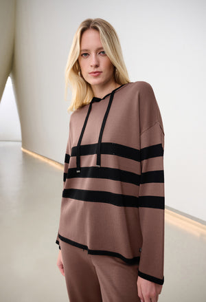 Hooded Striped Pullover