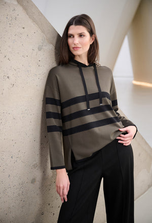 Hooded Striped Pullover