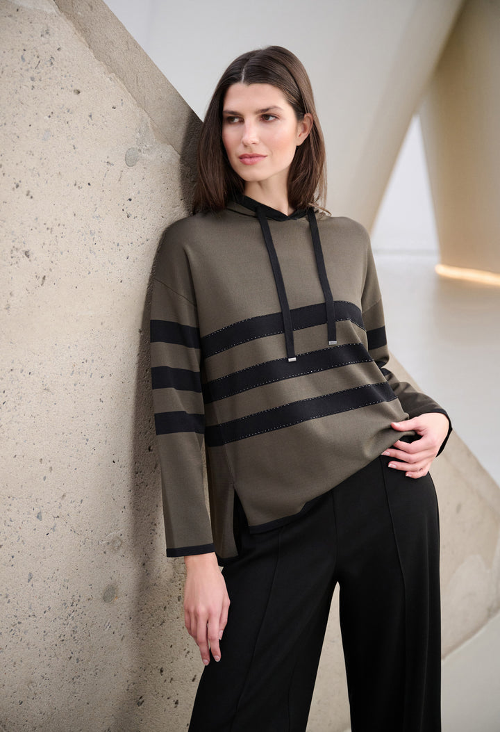 Hooded Striped Pullover