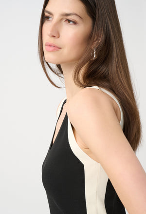 Colour-block V-neck Top