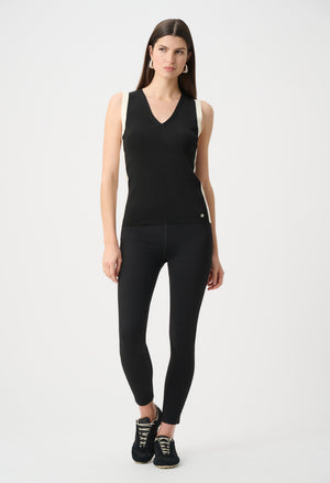 Colour-block V-neck Top