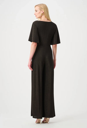 Sparkle Knit Wide Leg Wrap Jumpsuit