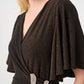 Sparkle Knit Wide Leg Wrap Jumpsuit