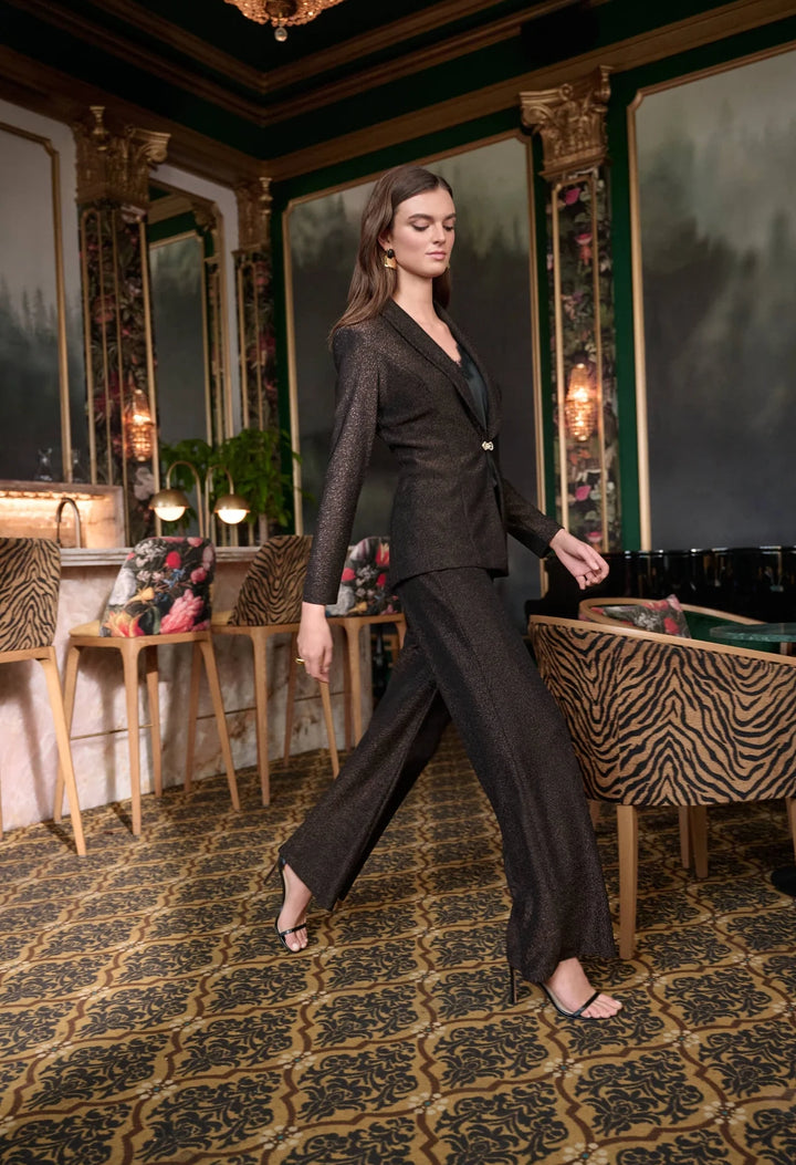 Sparkle Knit Wide Leg Trousers