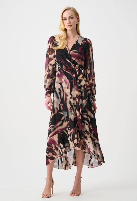 Animal Print Puff Sleeve Dress