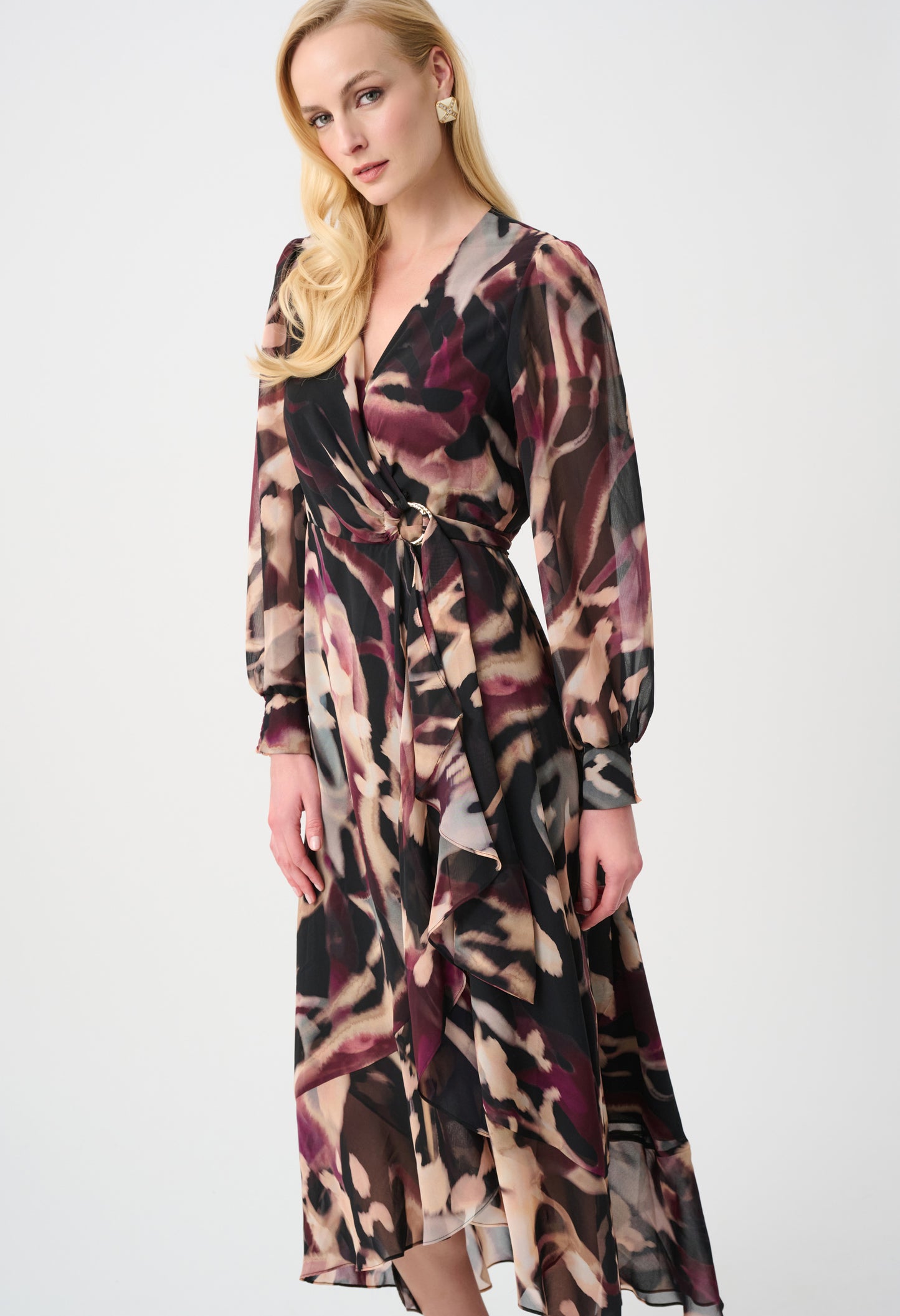 Animal Print Puff Sleeve Dress