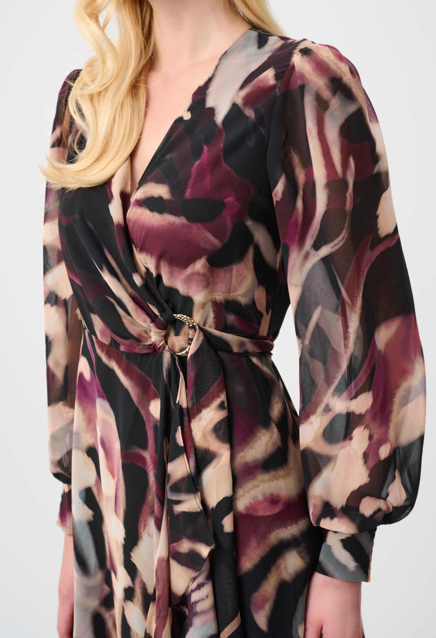 Animal Print Puff Sleeve Dress