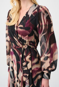 Animal Print Puff Sleeve Dress