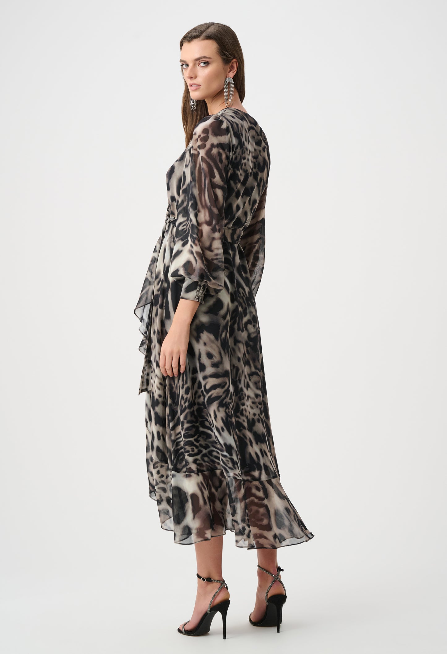Animal Print Puff Sleeve Dress
