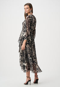 Animal Print Puff Sleeve Dress