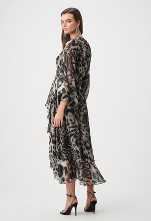 Animal Print Puff Sleeve Dress