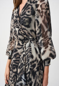 Animal Print Puff Sleeve Dress