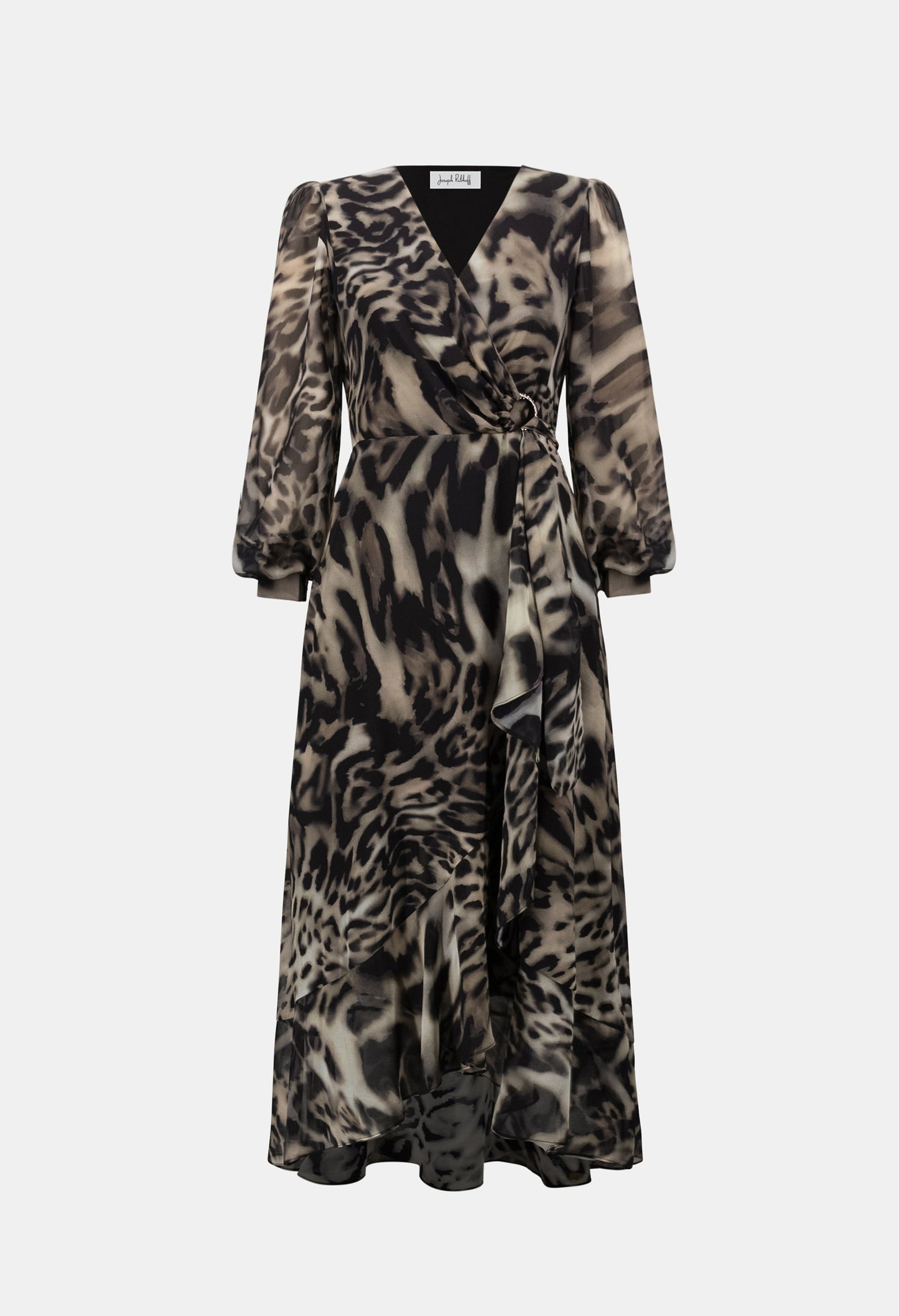 Animal Print Puff Sleeve Dress