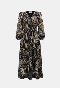 Animal Print Puff Sleeve Dress