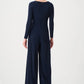 Silky Wide Leg Wrap Jumpsuit