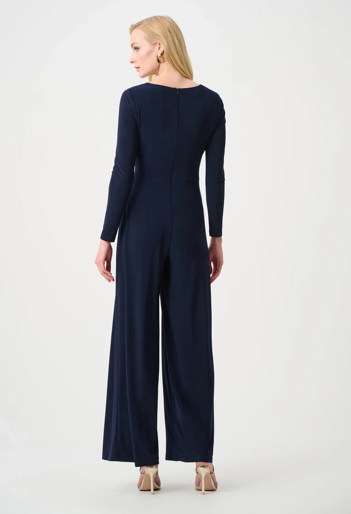Silky Wide Leg Wrap Jumpsuit