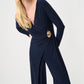 Silky Wide Leg Wrap Jumpsuit
