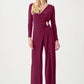 Silky Wide Leg Wrap Jumpsuit