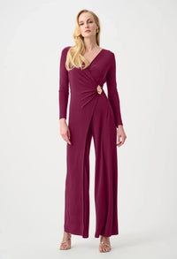 Silky Wide Leg Wrap Jumpsuit