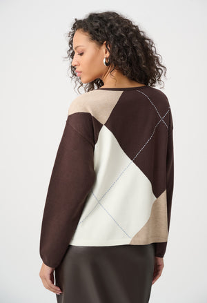 Argyle Bateaux Neck Jumper