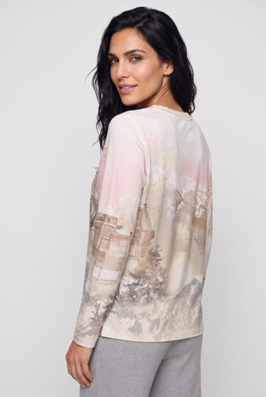 Almond Beige Ski Scene Top