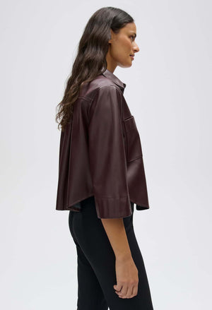 Feleda Faux leather blouse