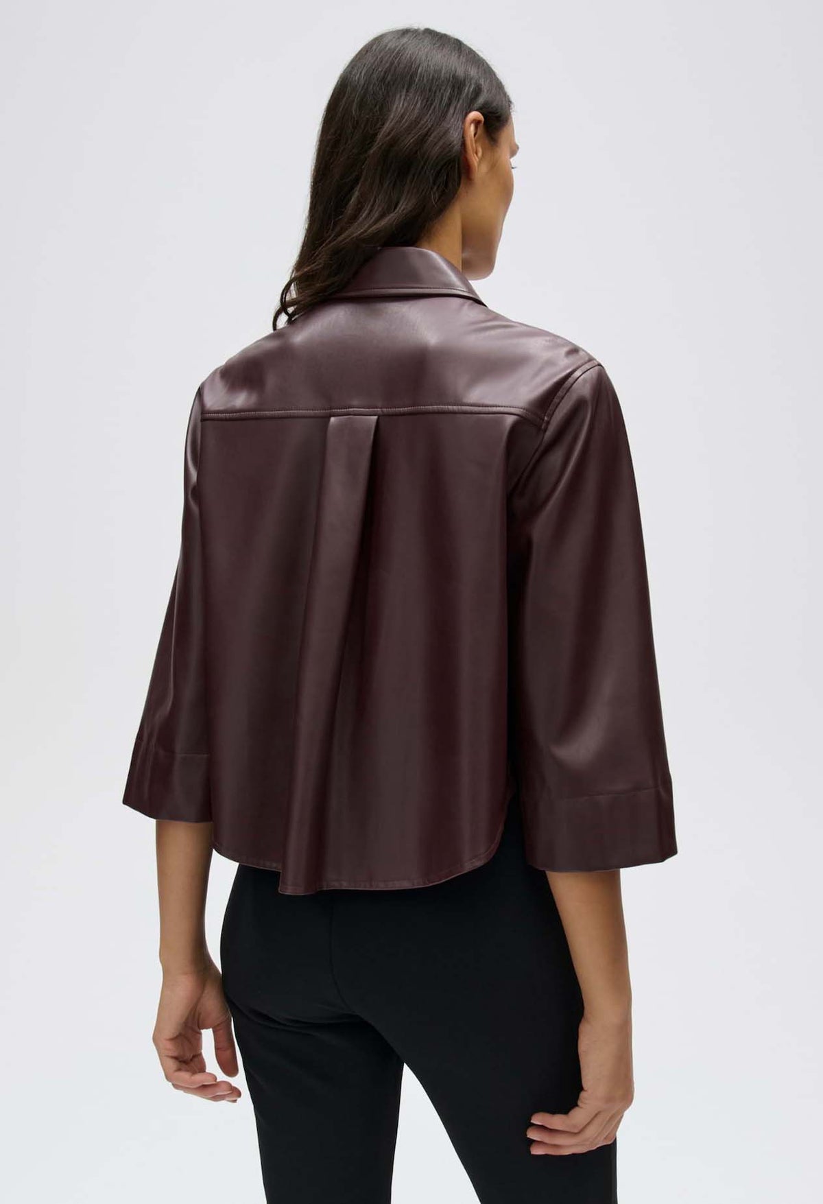 Feleda Faux leather blouse